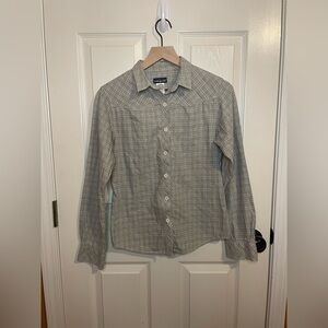 Patagonia Organic Cotton Gray Long Sleeve Flannel Shirt Womens Size Medium